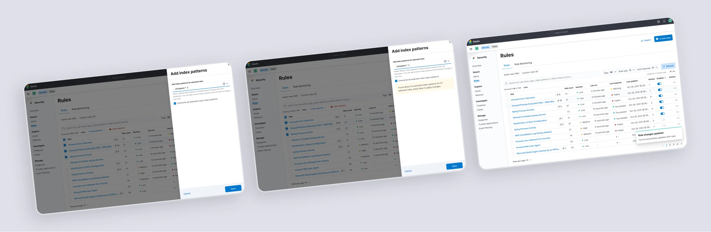 Hi-fi mockups for Bulk Edit for Rules