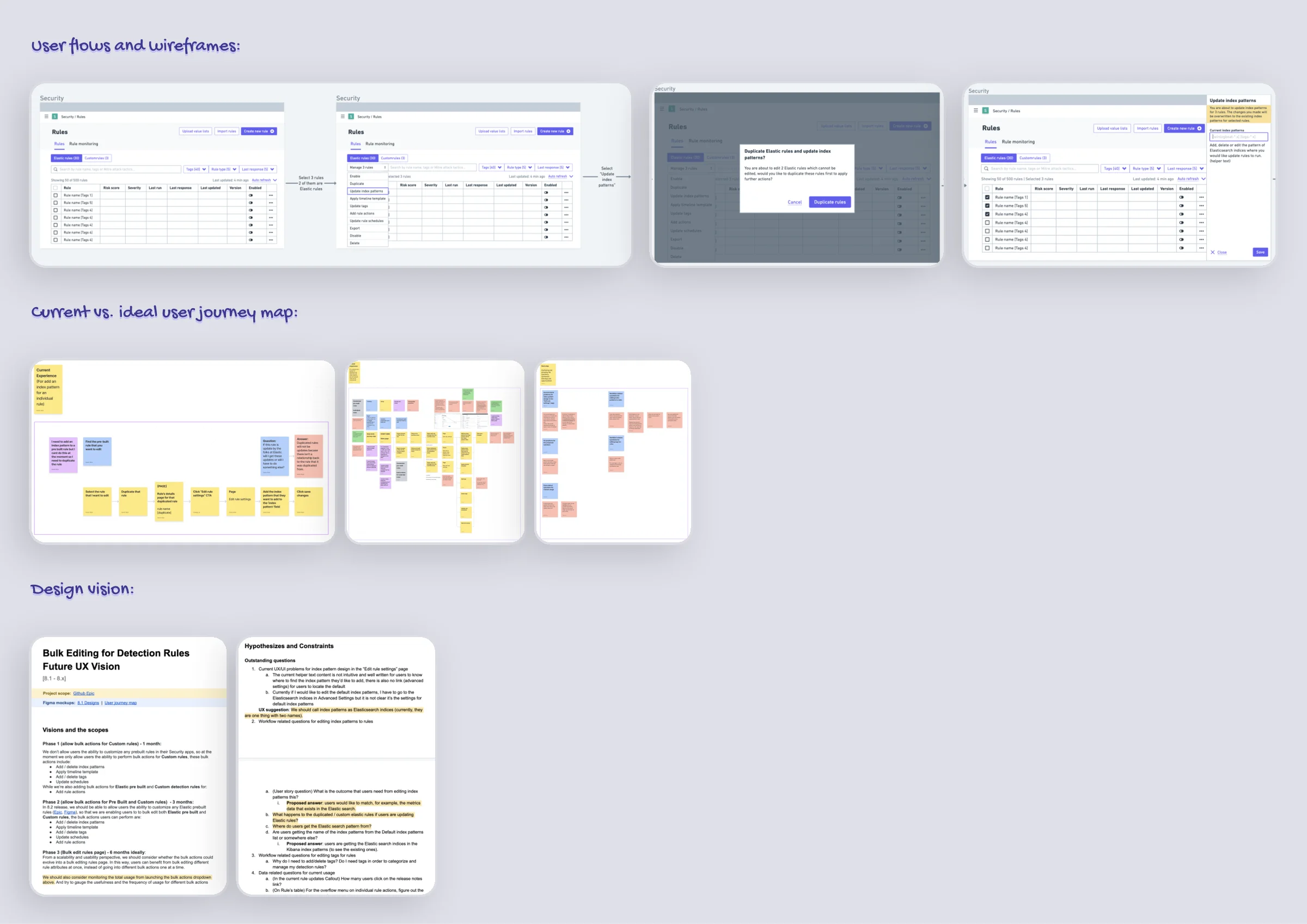In-progress deliverables for Bulk Edit for Rules